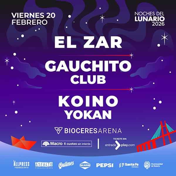 Flyer de El Zar, Gauchito Club, Koino Yokan