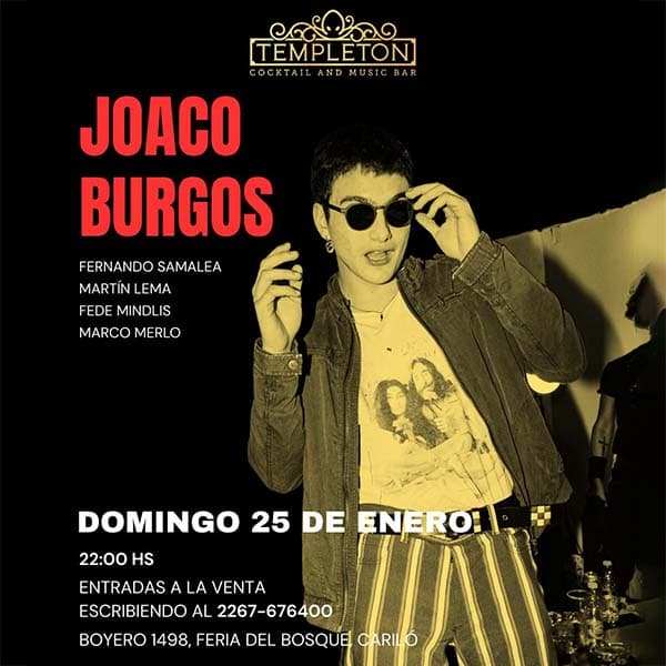 Flyer de Joaco Burgos