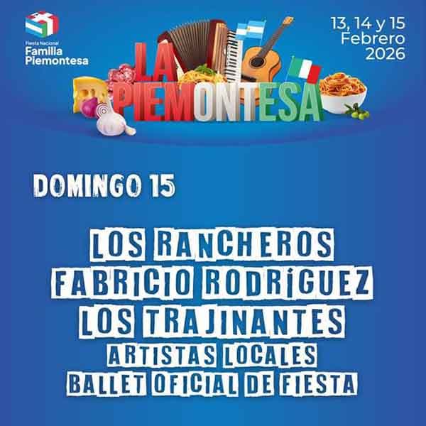 Flyer de Fiesta Nacional Familia Piemontesa