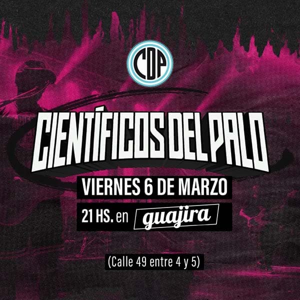 Flyer de Científicos del Palo