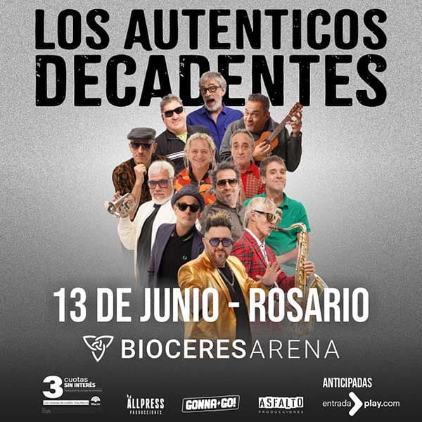 Flyer de Los Auténticos Decadentes