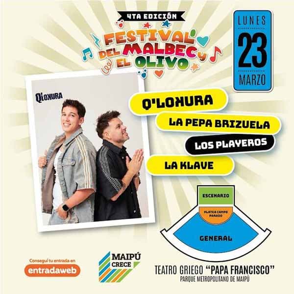 Flyer de Festival del Malbec y el Olivo
