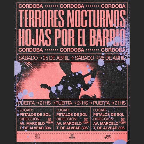 Flyer de Terrores Nocturnos, Hojas por el Barrio