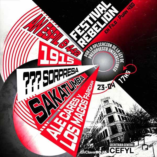 Flyer de Festival Rebelión
