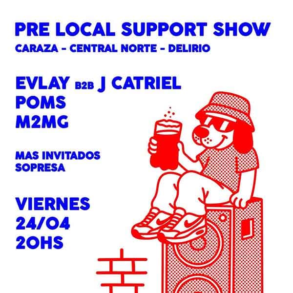Flyer de Evlay, B2B, J Catriel, Poms, M2MG