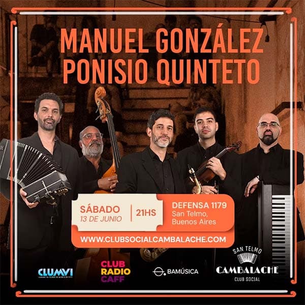 Flyer de Manuel González Ponisio Quinteto