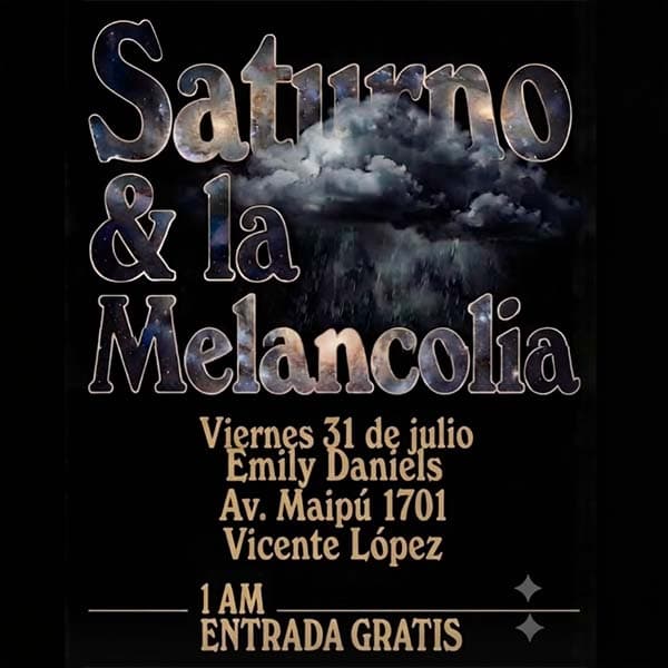 Flyer de Saturno y La Melancolía