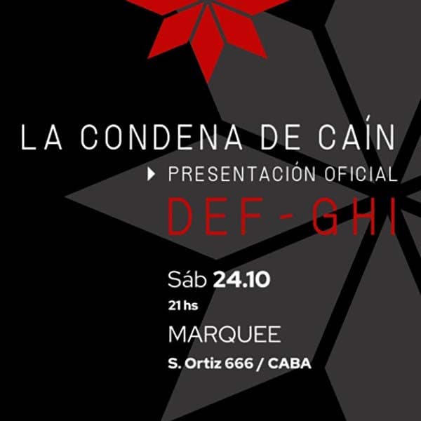 Flyer de La Condena de Caín